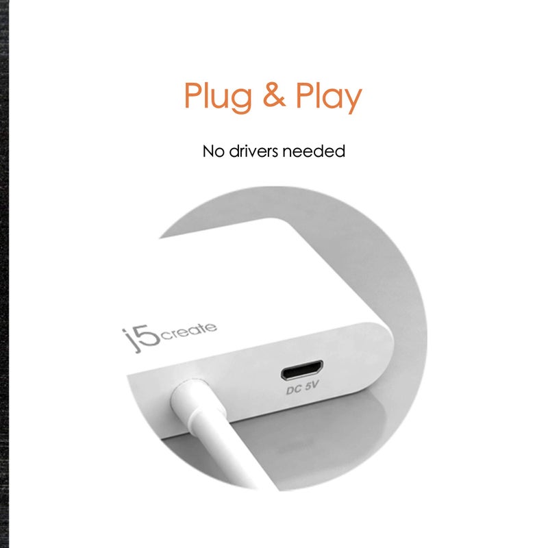 j5create محول j5create Mini DisplayPort إلى Dual DisplayPort Mini-DisplayPort (20 دبوس) ذكر | Dual Female DisplayPort (20 دبوس) | متوافق مع أجهزة Windows (JDA146) - Image 5